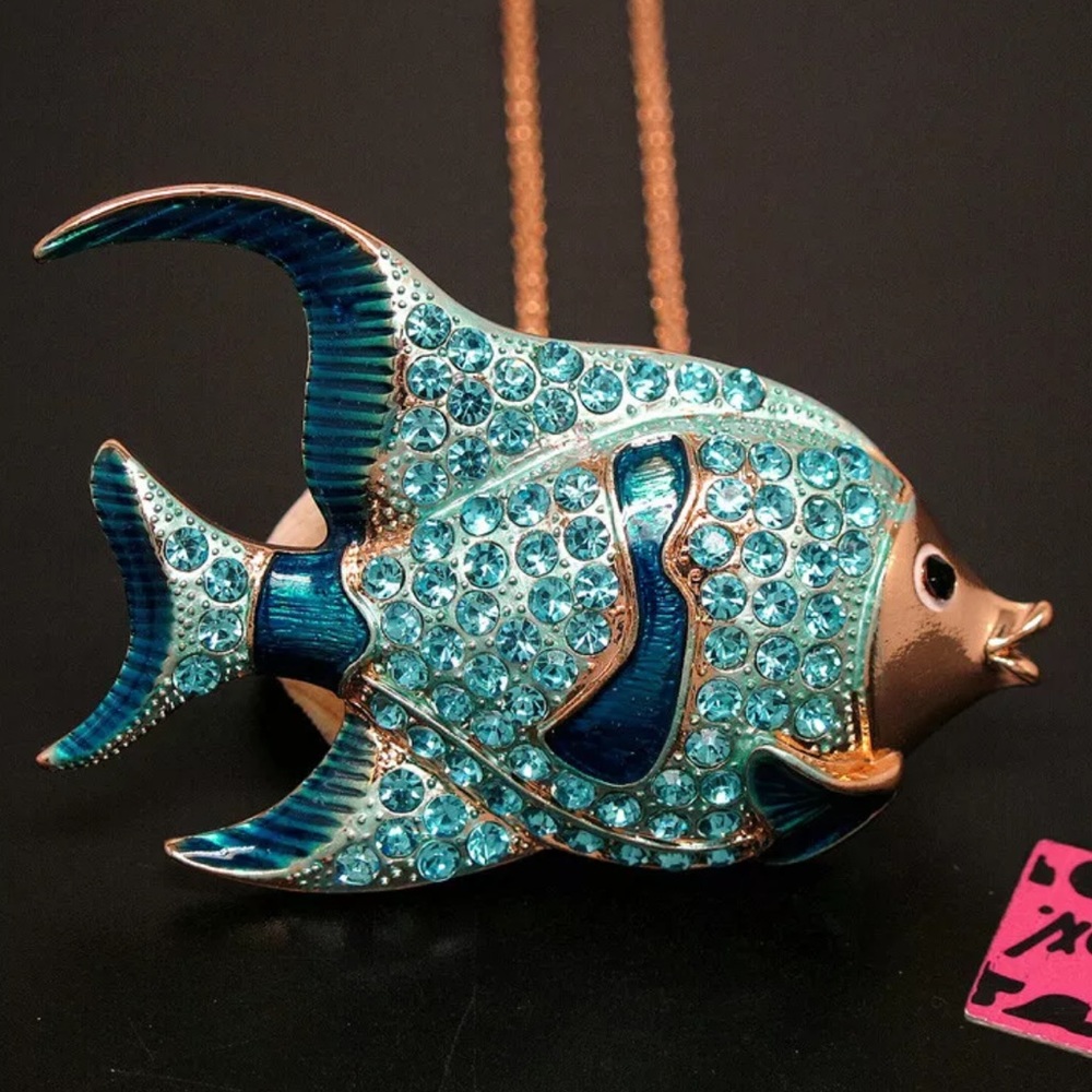 Betsey Tropical Blue Fish 🐟 Pendant Necklace